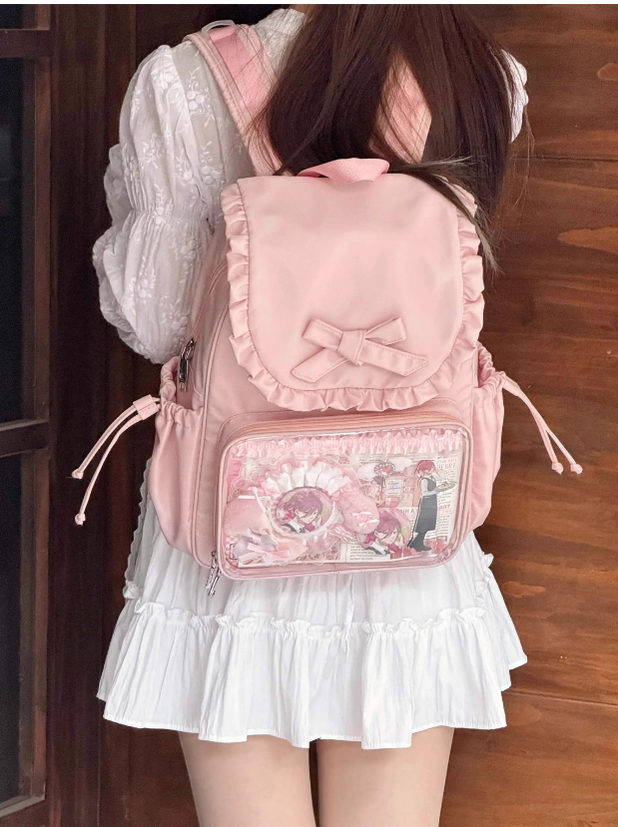 Kawaii Itabag Dual-Shoulder Backpack Bunny Ear Bag 40110:670684