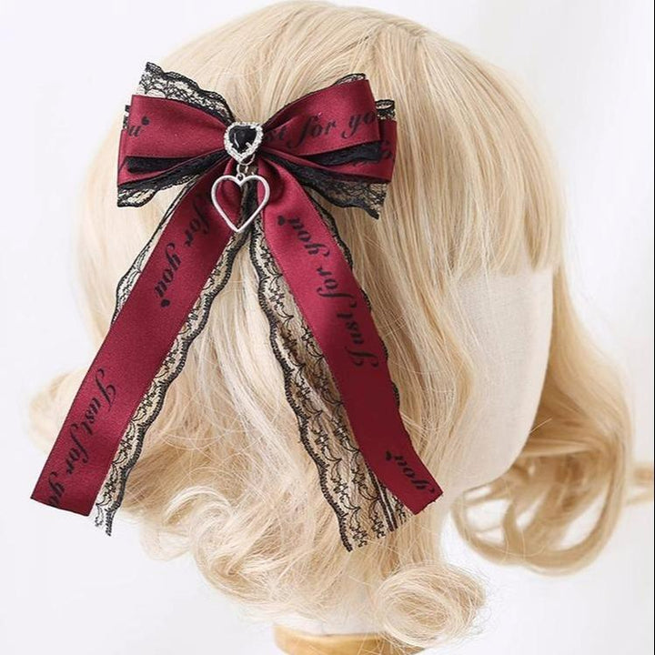 Jirai Kei Hair Clips Ryousangata Ribbon Bow Headwear 22542:370412 22542:370412