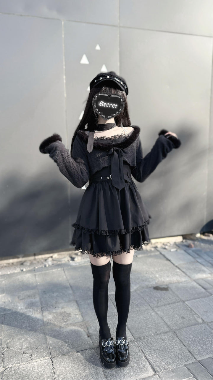 Jirai Kei Camisole Dress, Cropped Outerwear 44084:796568