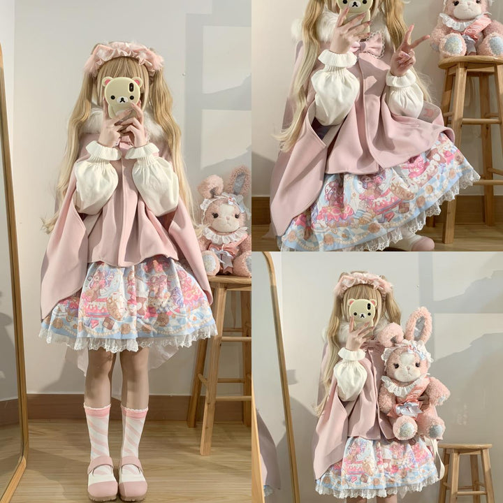 Sweet Lolita Coat Cotton Padded Cape Woolen Jacket 40650:672250