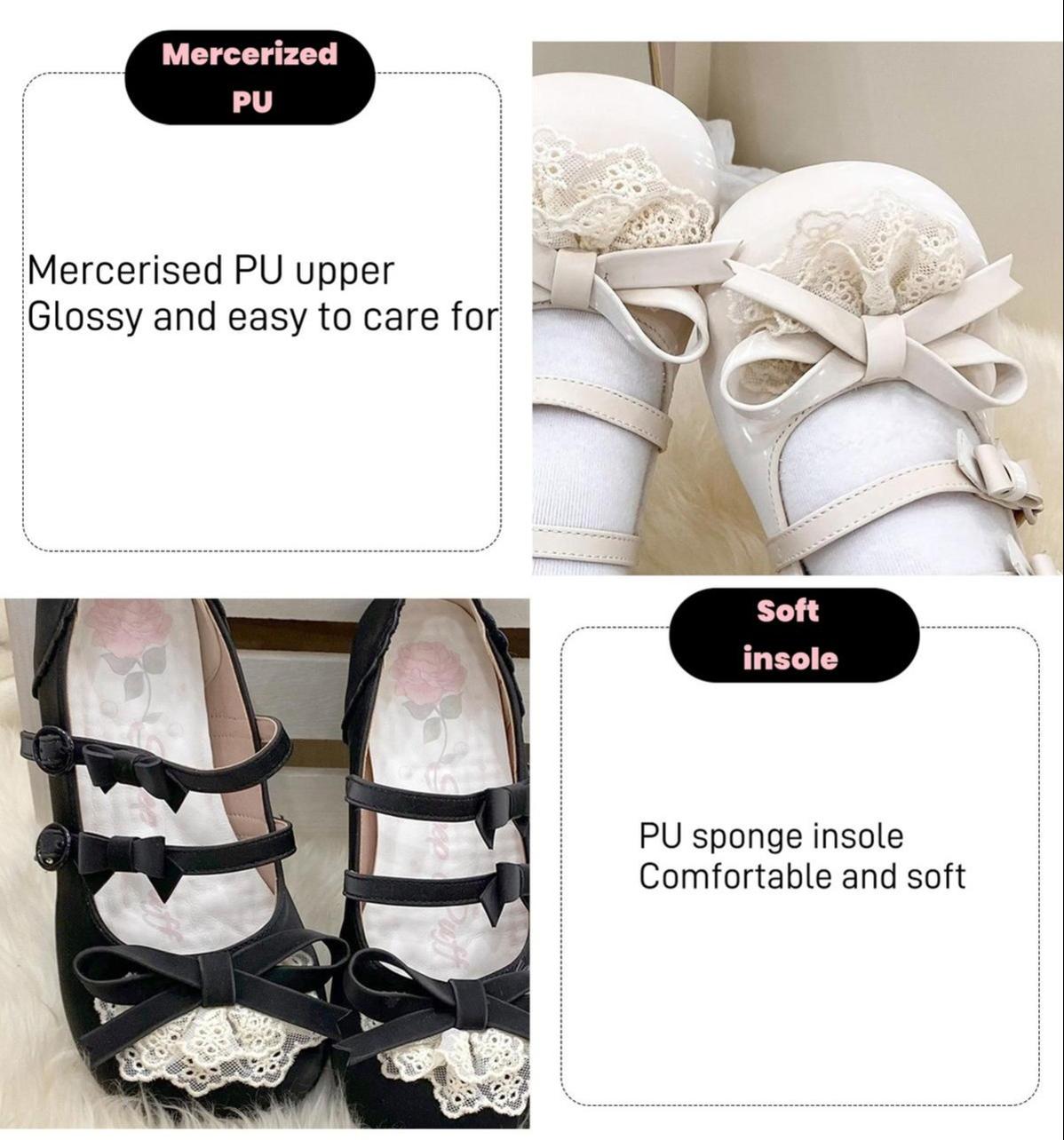 Lolita Shoes Kawaii Low Heel Shoes Lace Round-Toe Shoes 37112:557748