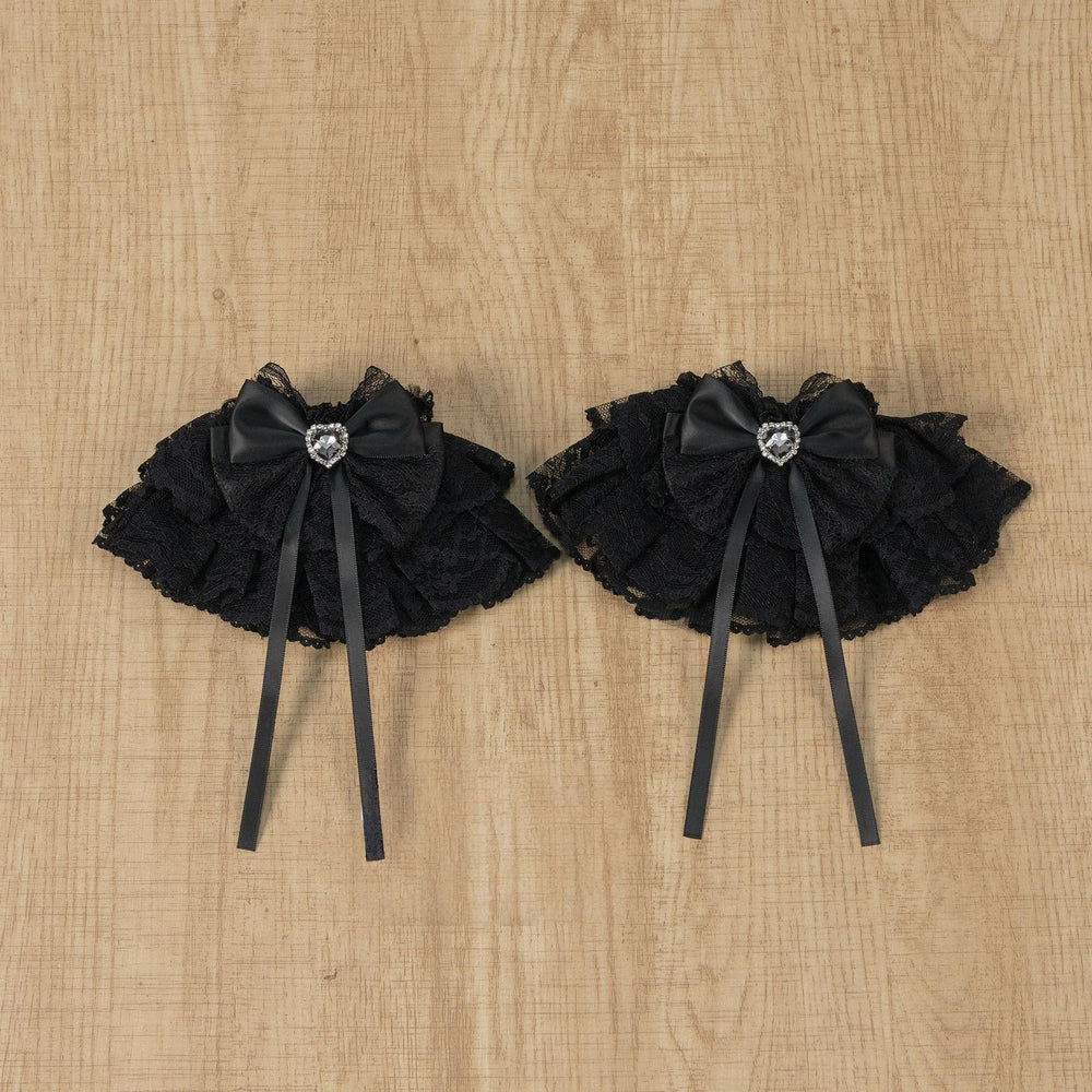 Ryousangata Lace Cuffs, Bow and Heart-shaped Rhinestone 45339:845065