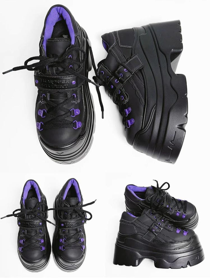 Y2K Platform Shoes, Contrast Color Design 43684:783097
