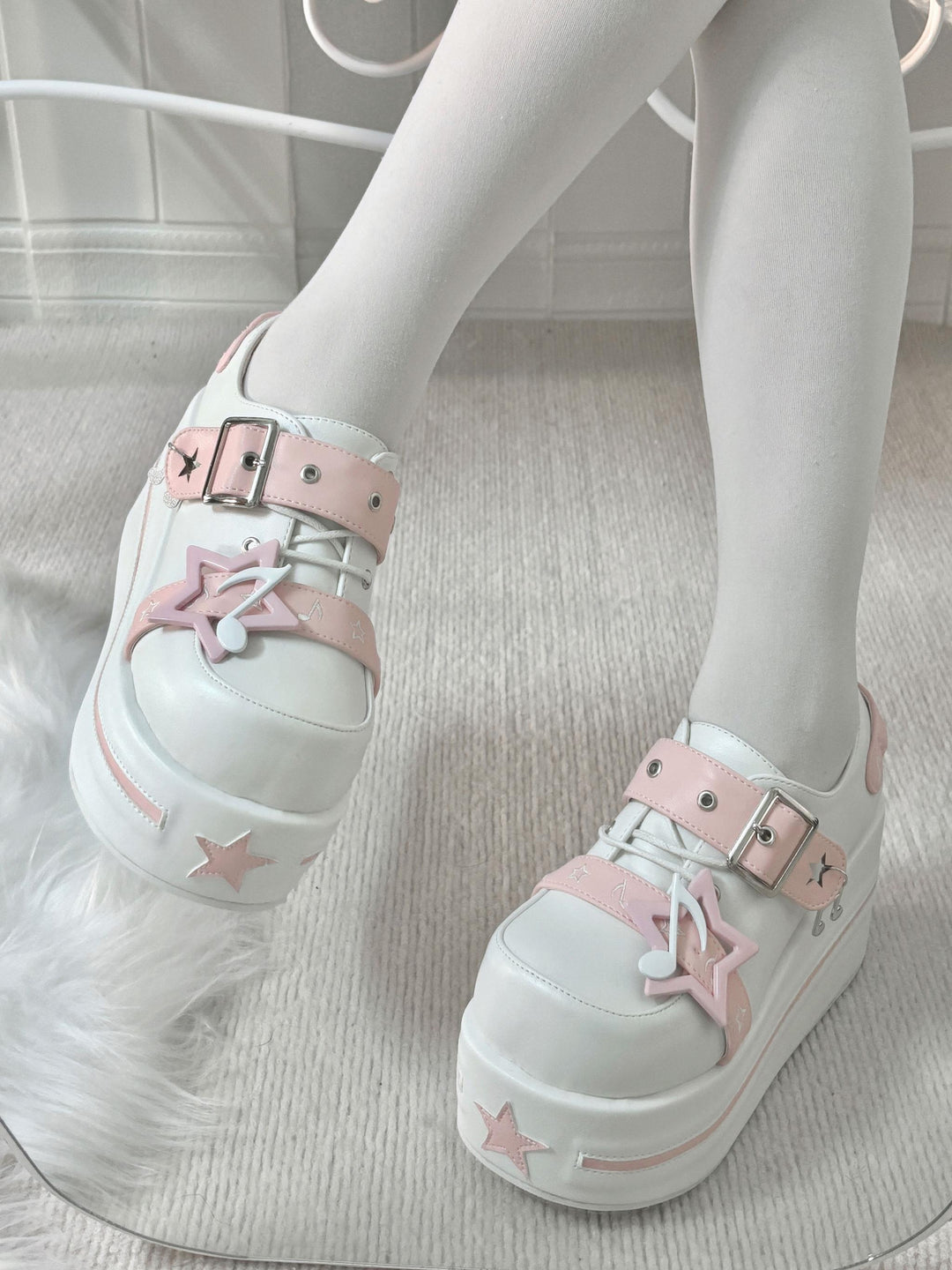 Punk Platform Shoes Gyaru Round-Toe Shoes Thick-Soled Shoes 41578:706708