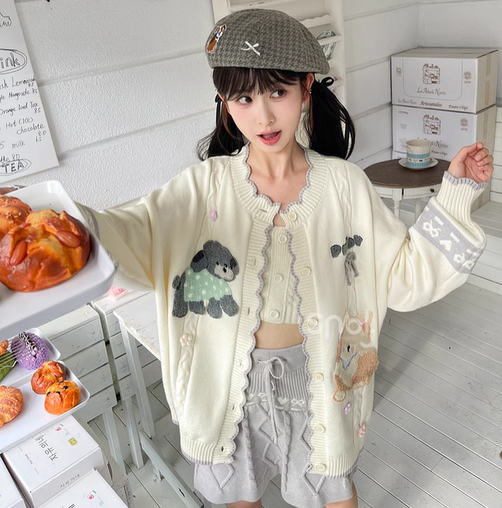 Mori Kei Sweater Kawaii Knit Cardigan Knitwear Coat 39274:632466