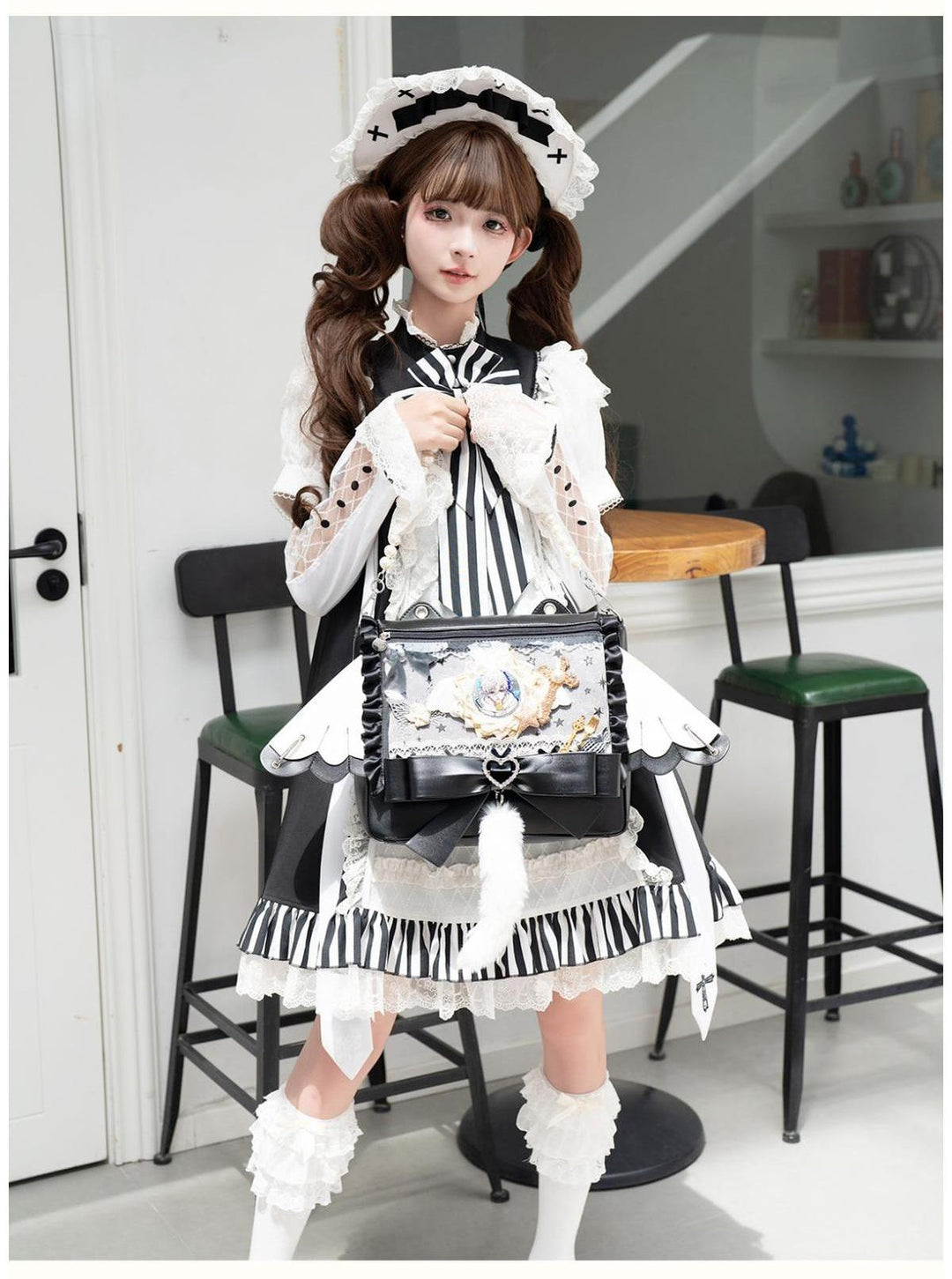 Lolita Ita Bag Black Kawaii Cat Ear Three Ways Bag 41150:696630