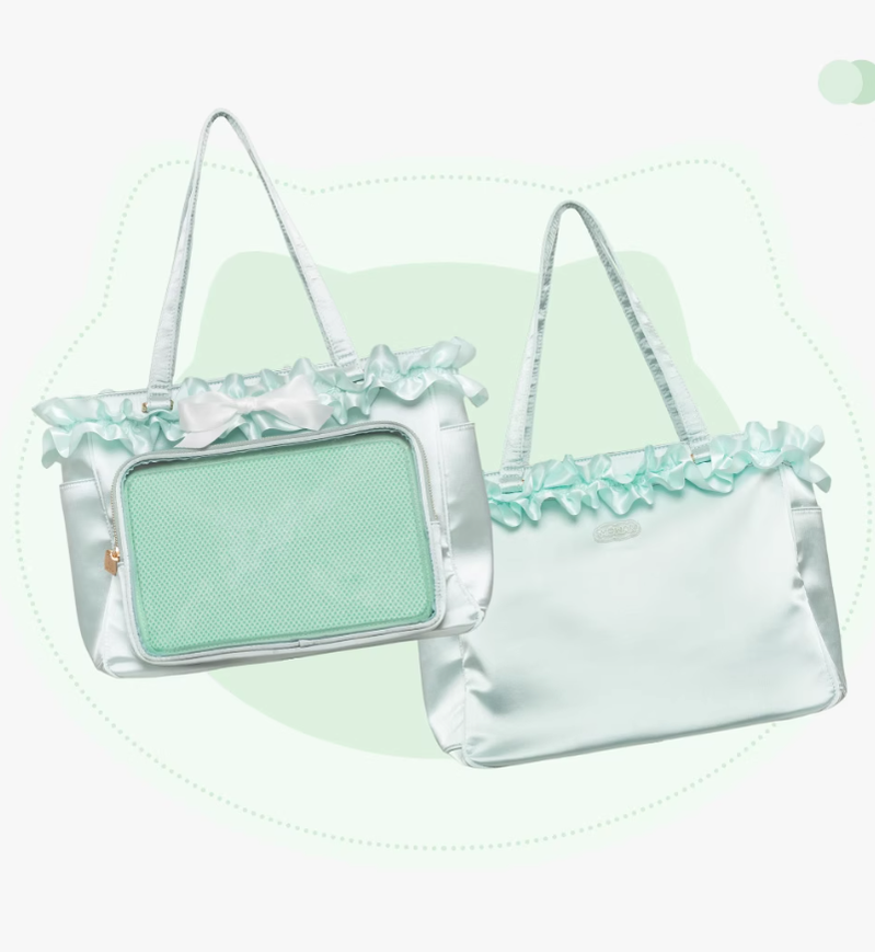 Lolita Fashion Itabag Satin Tote Bag Large Capacity Handbag (Green) 41750:734630