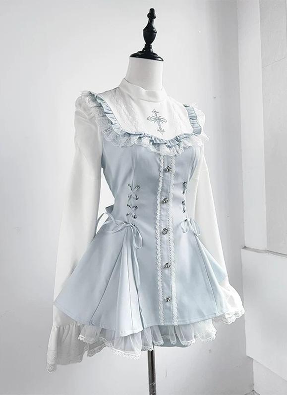 Ryousangata Dress Set, Cross Embroidery and Pendants 45268:844100