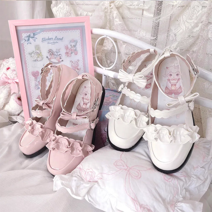 Kawaii Lolita Lace Flat Shoes 12 Colors 22828:329424 22828:329424