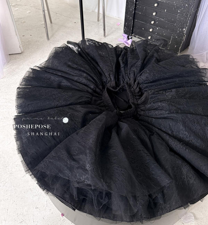 Puffy Prom Dress Petticoat Lolita Dress Petticoat Black White 36386:542722