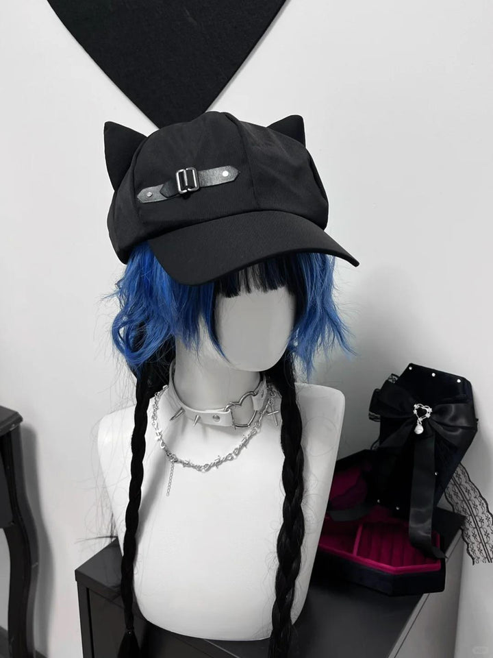 Jirai Kei Hat Black Cat Ear Cap Cute Beret 40036:651922