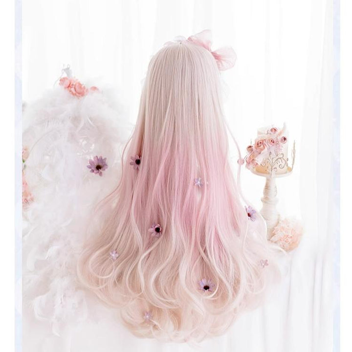 Lolita Pink Wig Gradient Long Curly Wig Woman Hairpiece 31718:375844 31718:375844