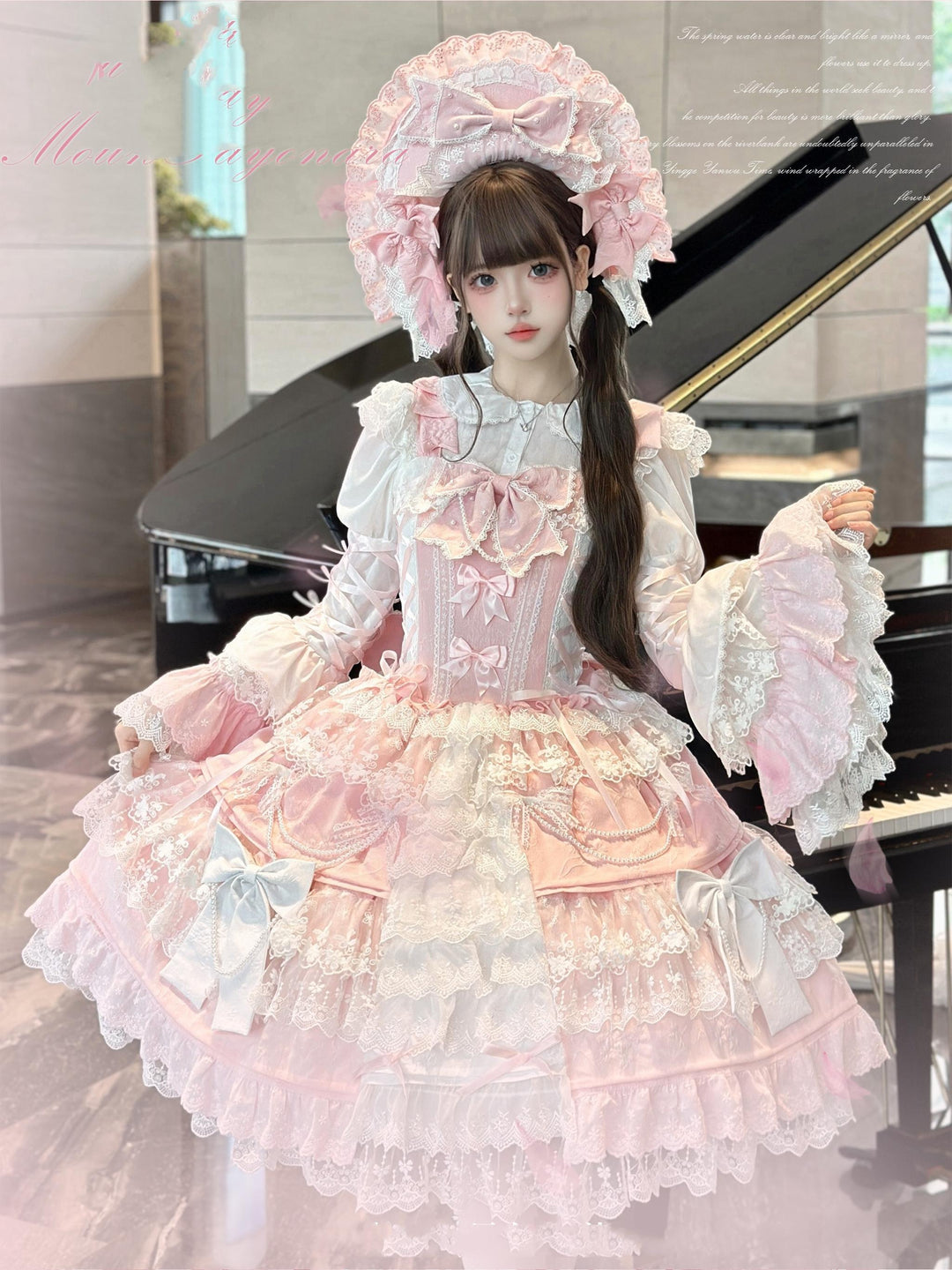 Sweet Lolita Pink JSK Doll-like Dress Princess Sleeve Blouse BNT (L M S) 41170:697924