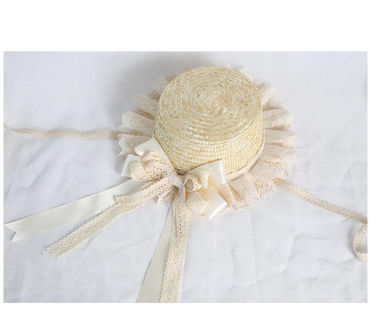 Mori Kei Straw Hat Cottagecore Lace Hat Handmade Strawhat 36444:523030 36444:523030