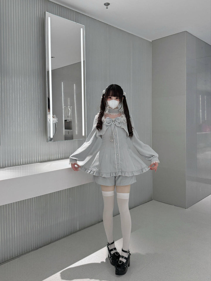 Jirai Kei Long Sleeves Dress, Pocketed Shorts 44197:808142