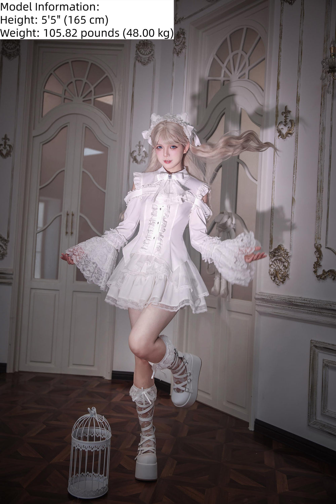 Subculture Hime Sleeve Blouse, Lace Skirt Set 45625:858436