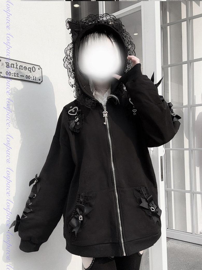 Subculture Hooded Sweatshirt, Oversized & Cat Ear 44926:829669