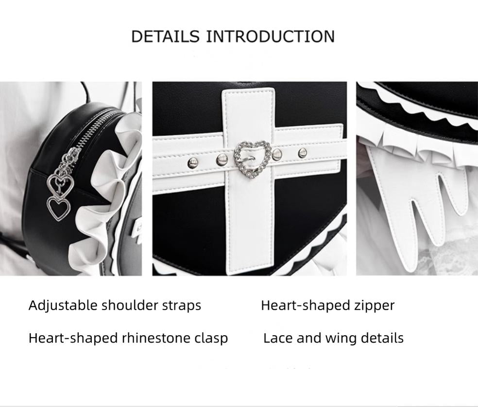 Jirai Kei Backpack Heart-shaped Backpack Color-blocked Bag – Honey