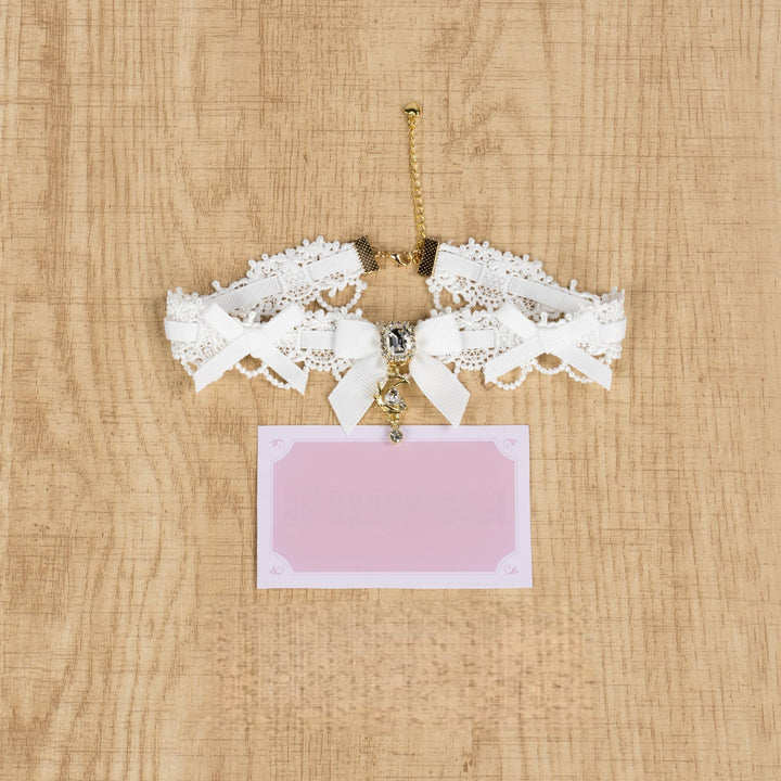 Ryousangata Ribbon Choker, Star Moon Pendant (White) 44195:802790