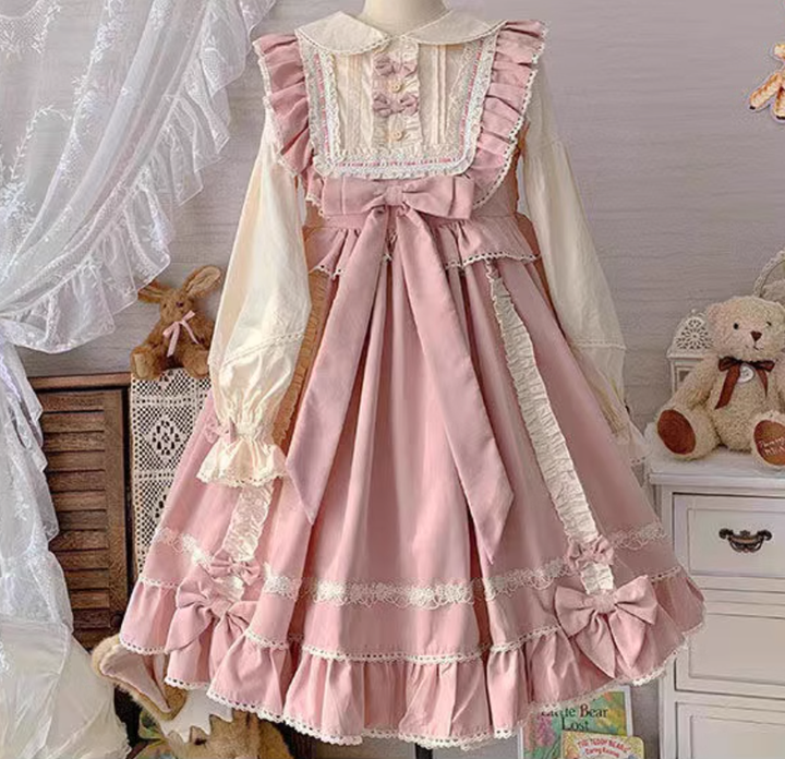 Sweet Lolita OP Dress Pink Lolita Princess Dress (2XL L M S XL) 41070:685946