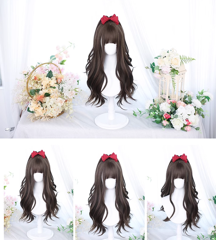 Lolita Wig Long Curly Hair And Straight Bang Multicolors 35930:507526 35930:507526