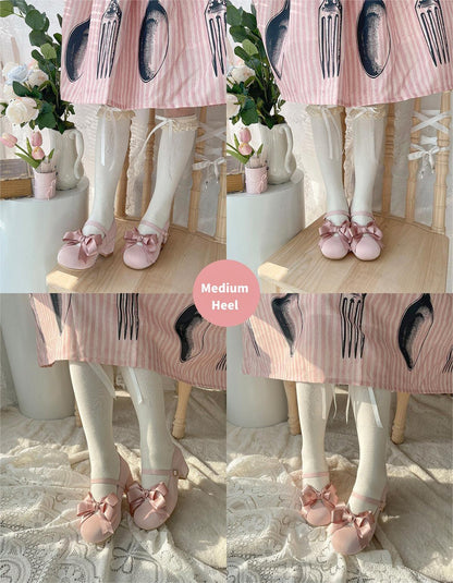 Lolita shoes Round Toe Heels Shoes Multicolors 35594:546430