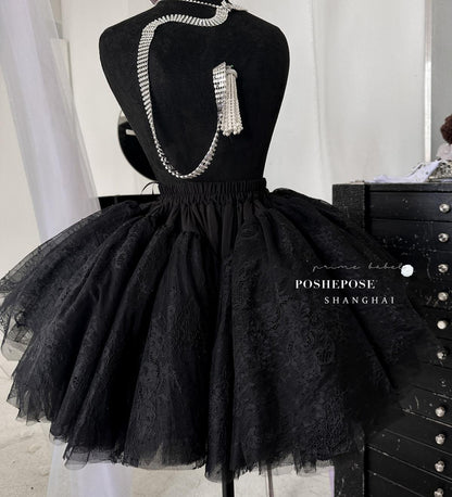 Lolita Dress Petticoat Puffy Black And White Pettipants 36386:542714