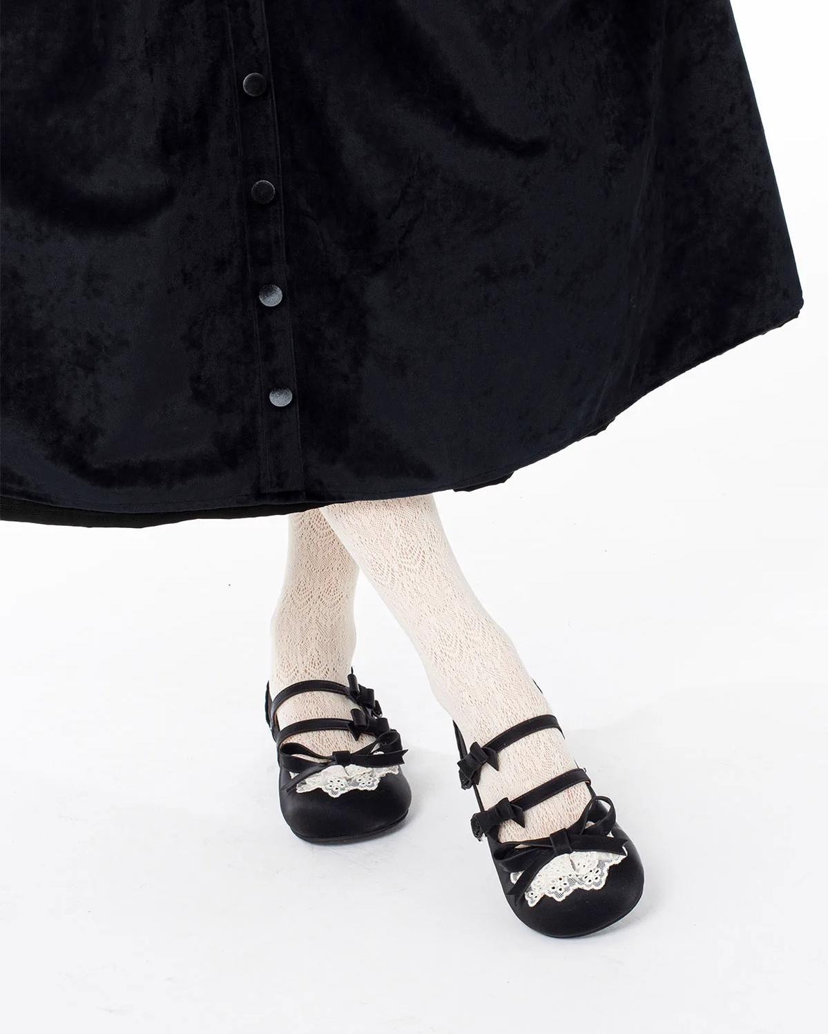 Lolita Shoes Kawaii Low Heel Shoes Lace Round-Toe Shoes 37112:557464