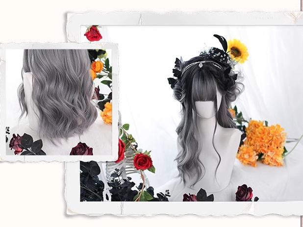 Lolita Wig Long Grey Wig Gentle Curly Wig 35614:496168 35614:496168