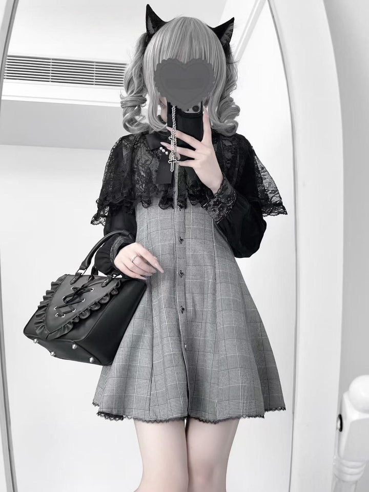 Lace Cape-Inspired Ryousangata Dress (L M S XS) 43863:787948
