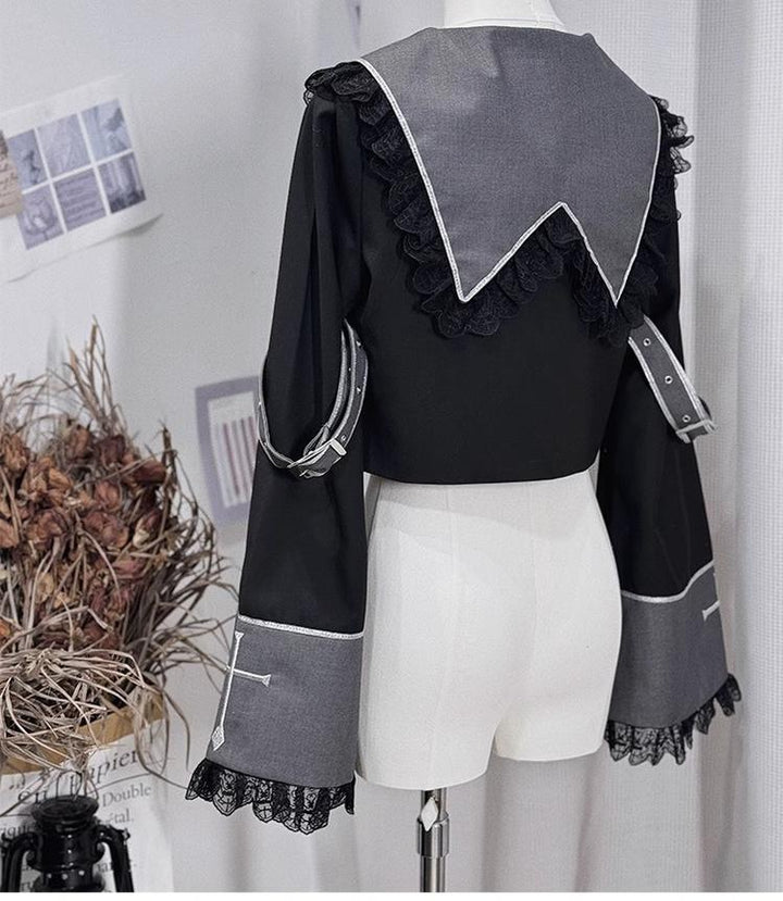 Ouji Lolita Outfit Set with Embroidery Jacket & Dress 43037:764906