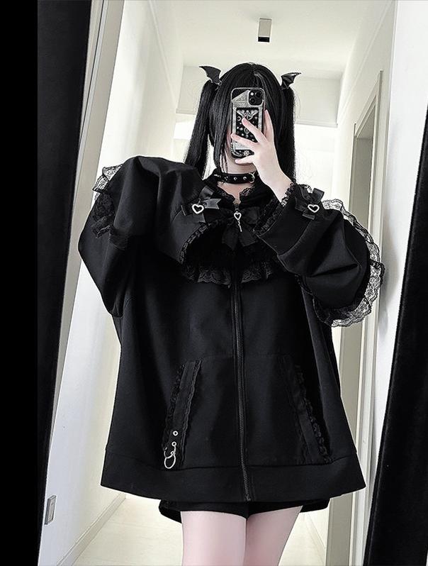 Subcul Jirai Zip-Up Hoodie, Rabbit Ear (L M XL) 44415:807800