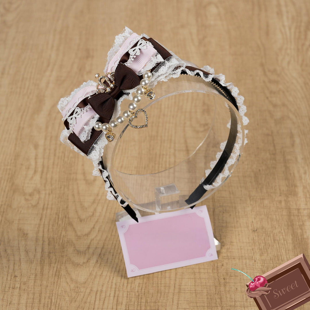 Jirai Kei Headband, Mini Crown & Rhinestone Pendant 44955:838747