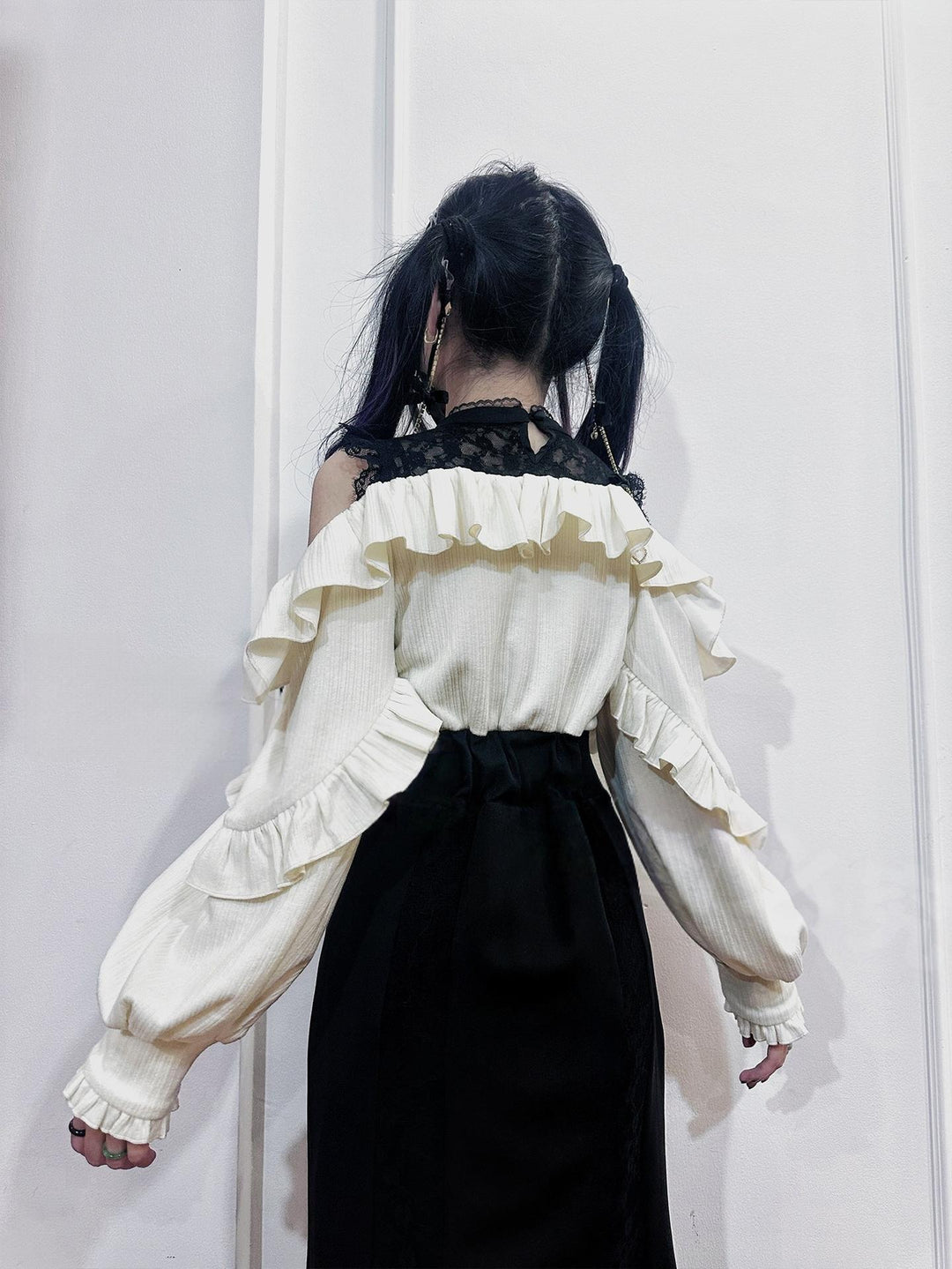 Seiso Kei Long Dress, Black & Beige Color Blocking 44785:828000