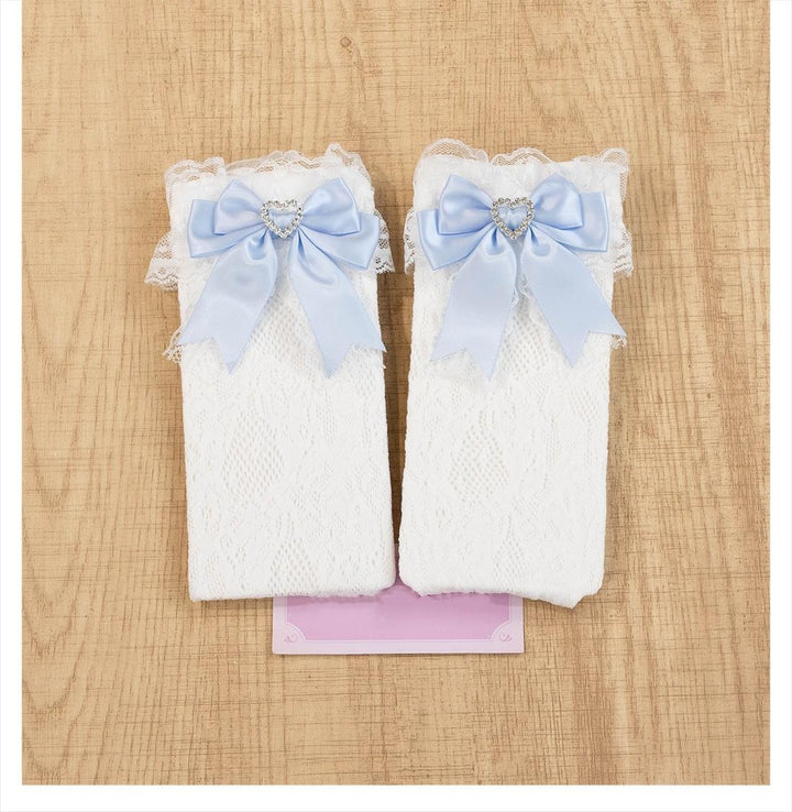 Jirai Kei Socks Kawaii Socks Bowknot Lace Mid-Calf Socks 21542:629532