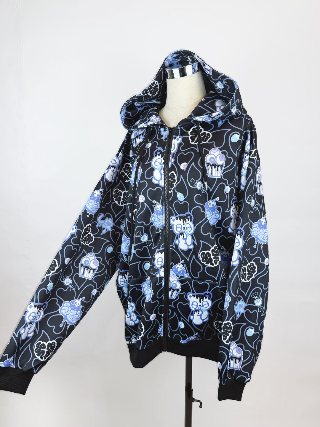 Yami Kawaii Printed Jacket and Hoodie, Bear Ear (L M S) 44149:798130