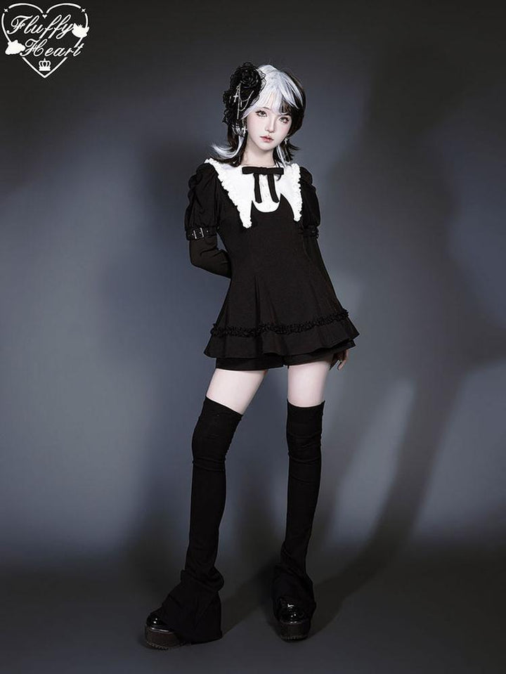 Jirai Kei Dress Set Puritan Collar Dress And Shorts Setup 40752:677278