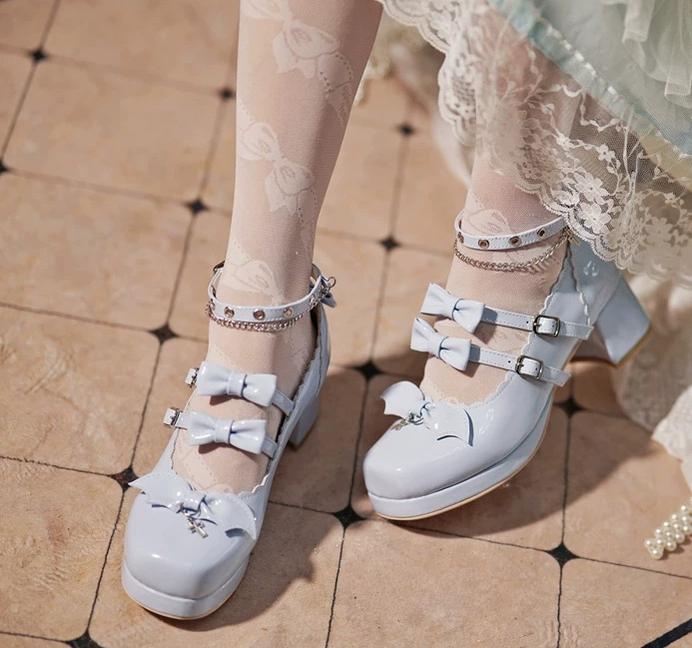 Halloween Gothic Lolita Heeled Shoes, Cross Pendant 45653:857588