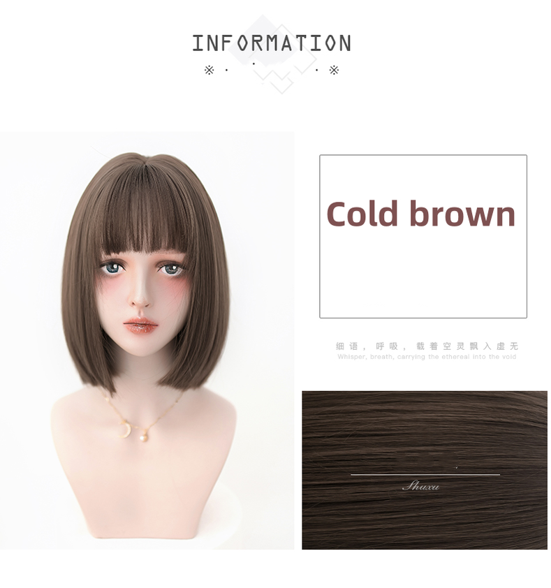 Lolita Short Bob Wig Natural Bangs Cute Wigs 35940:508008 35940:508008