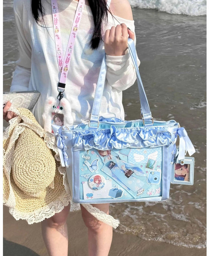 Large Capacity Satin Lolita Itabag Handle/Crossbody Strap 43100:767146
