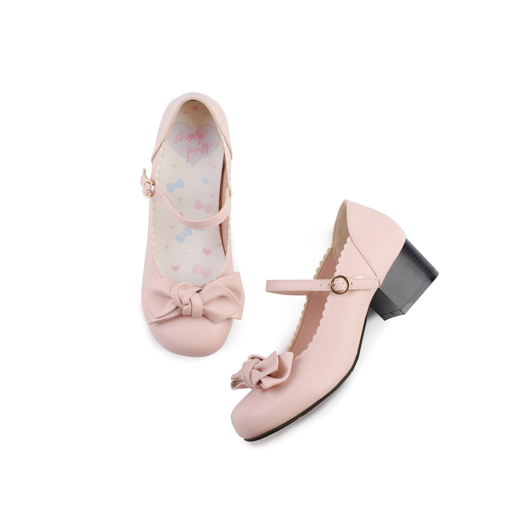 Lolita Shoes Round Toe Pink Shoe Butterfly Bow Beige Shoes (34 35 36 37 38 39 40 41) 37596:602440