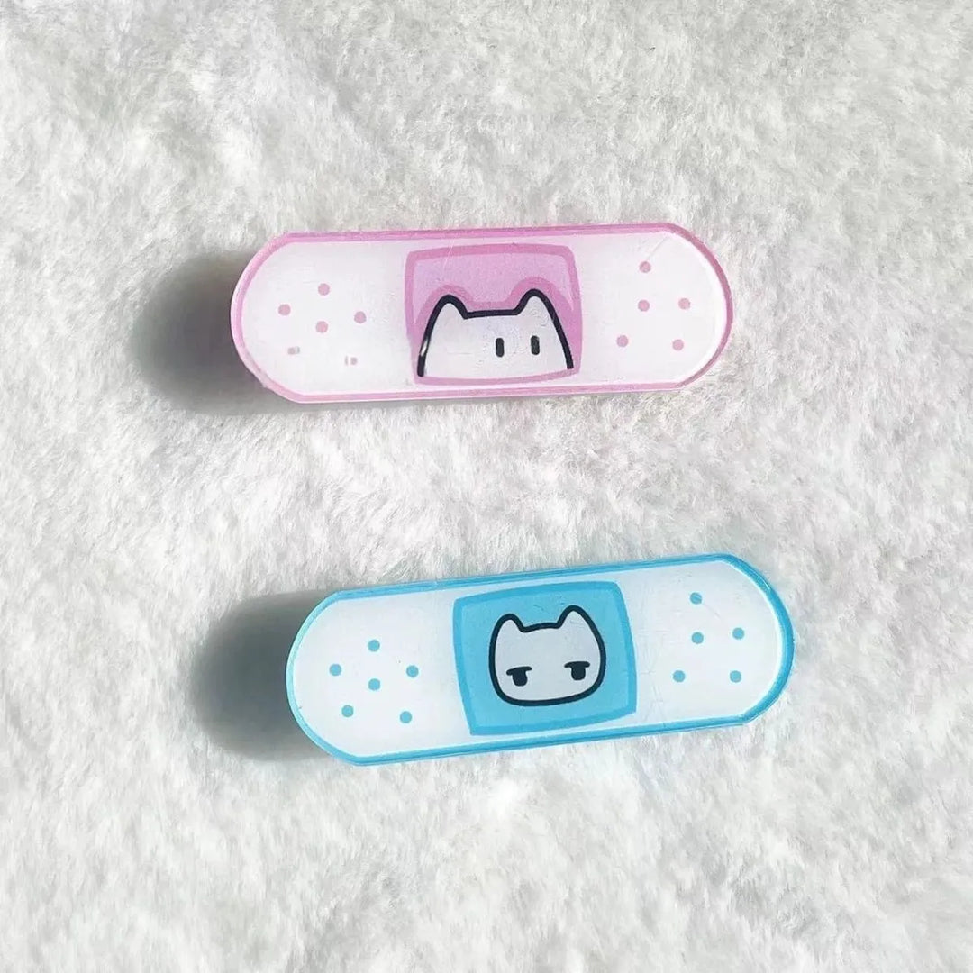 Tenshi Kaiwai Bandage Shaped Hair Clips, Cute Cat Detail 45468:852765