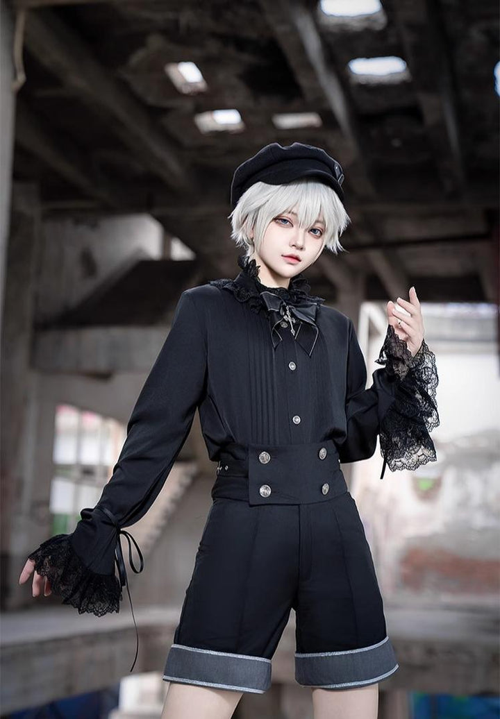 Ouji Lolita Outfit Set with Embroidery Jacket & Dress (L M S XL) 43037:764886