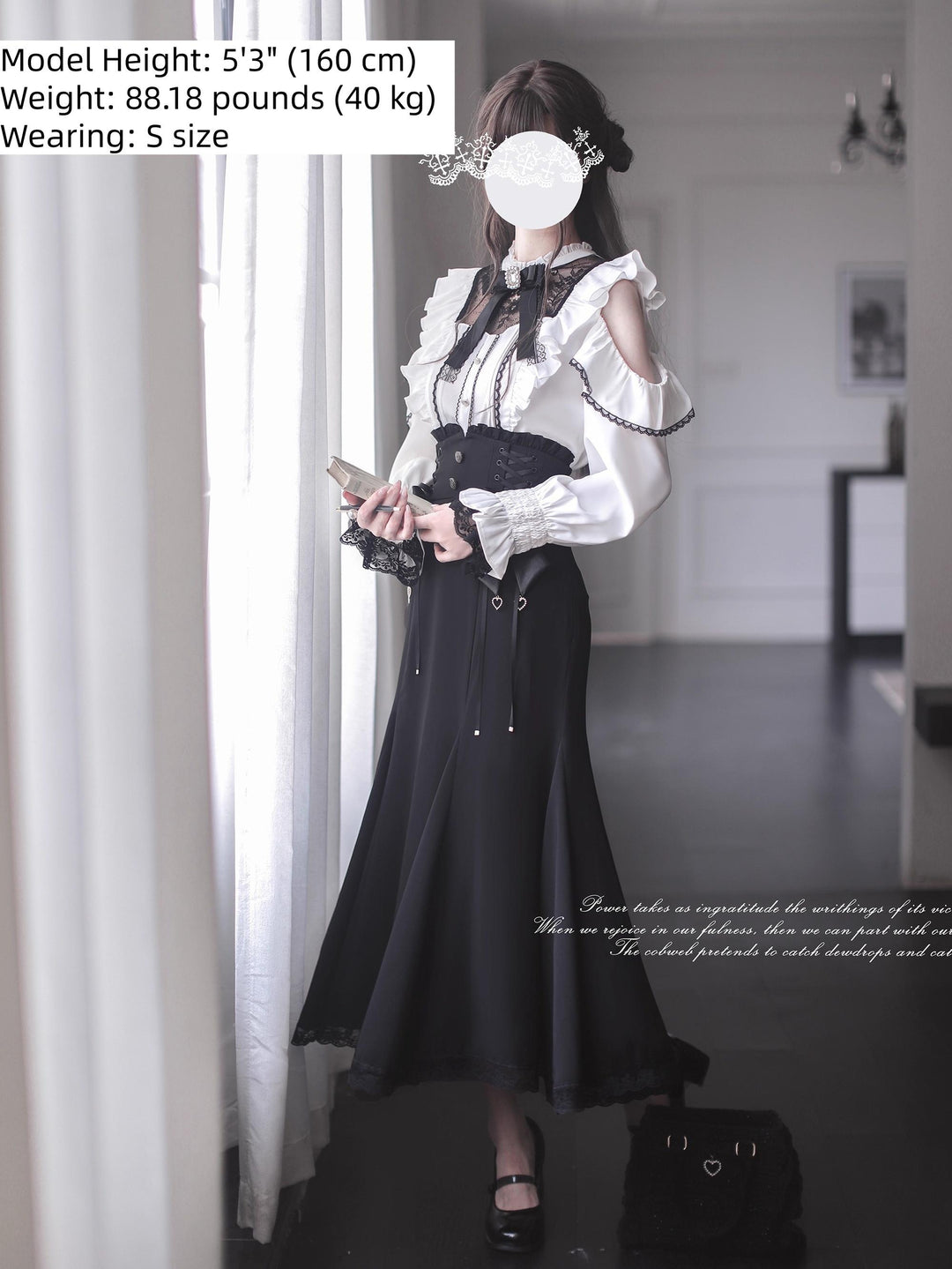 Seiso Kei Mermaid Skirt, Open-shoulder Blouse 43804:786189