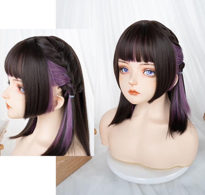 Kawaii Fashion Purple Lolita Wig With Straight Bang 22064:322492 22064:322492