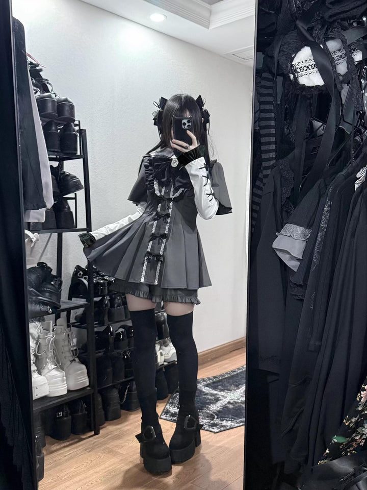 Jirai Kei Dress Set, Detachable Sleeves (2XL L M S XL) 45130:837245