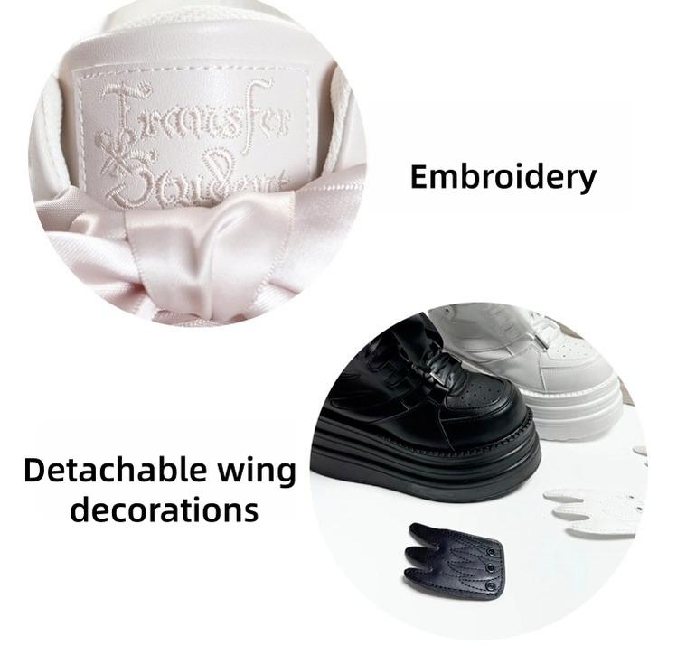 Jirai Kei High-Top Platform Shoes, Detachable Wing Decor 44333:806807