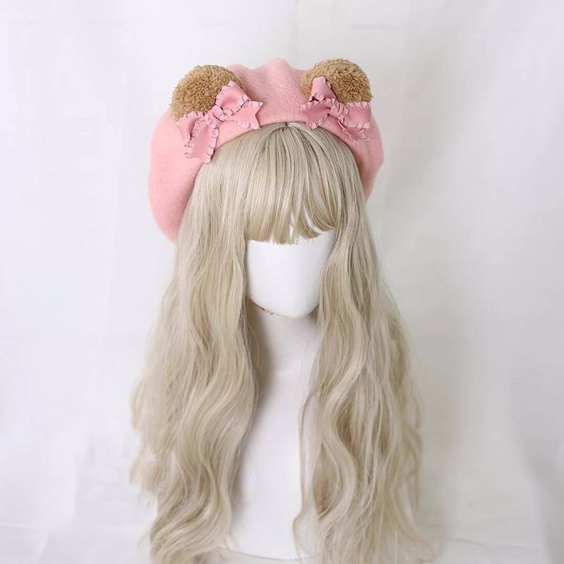 Handmade Lolita Hat Japanese Bear Ears Beret 28936:339082 28936:339082