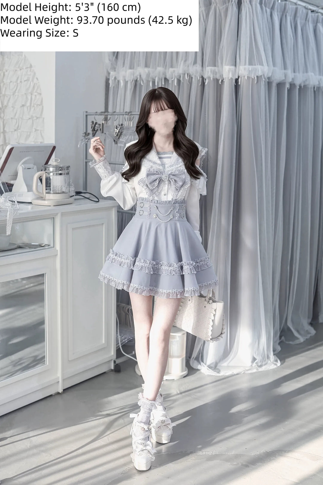 Ryousangata Sailor Collar Blouse, Elastic Waist Skirt 45746:860823