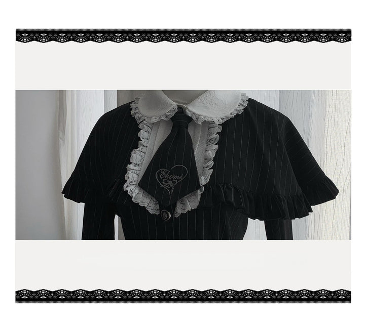 Jirai Kei Cape Dress Set, Detachable Embroidered Tie 44586:814440